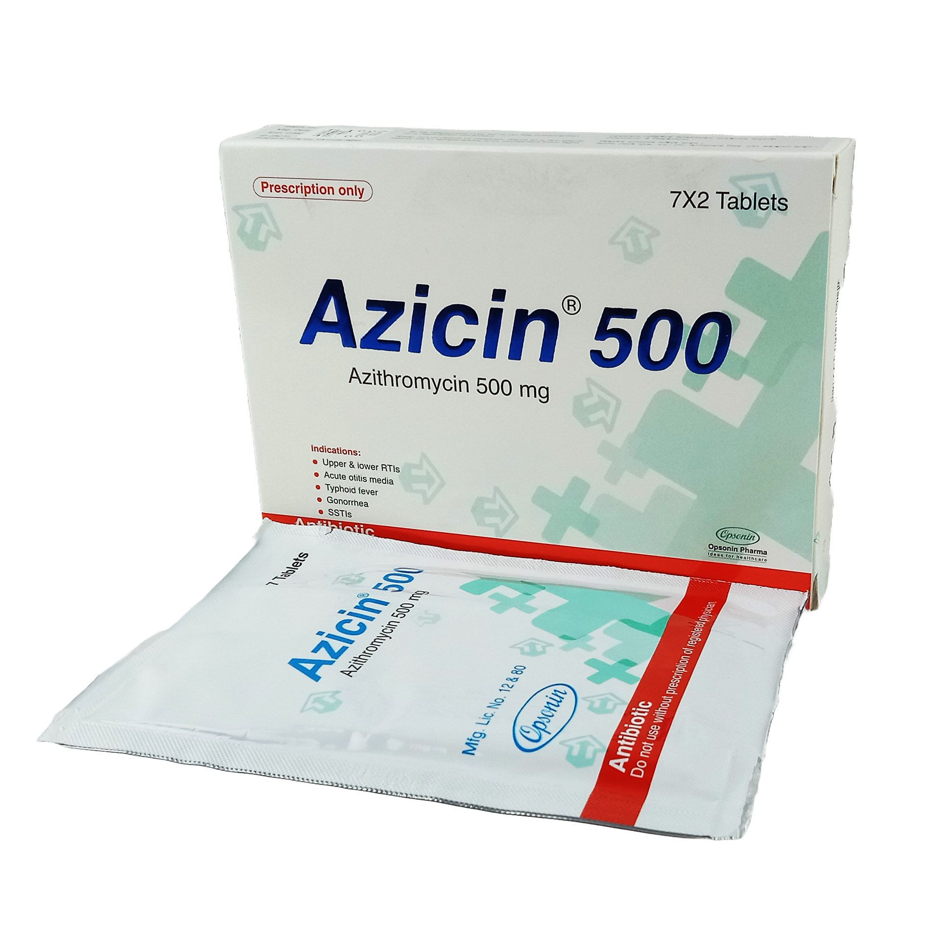 এজিসিন ৫০০ মি.গ্রা. ট্যাবলেট | Azicin | 500 mg | Tablet