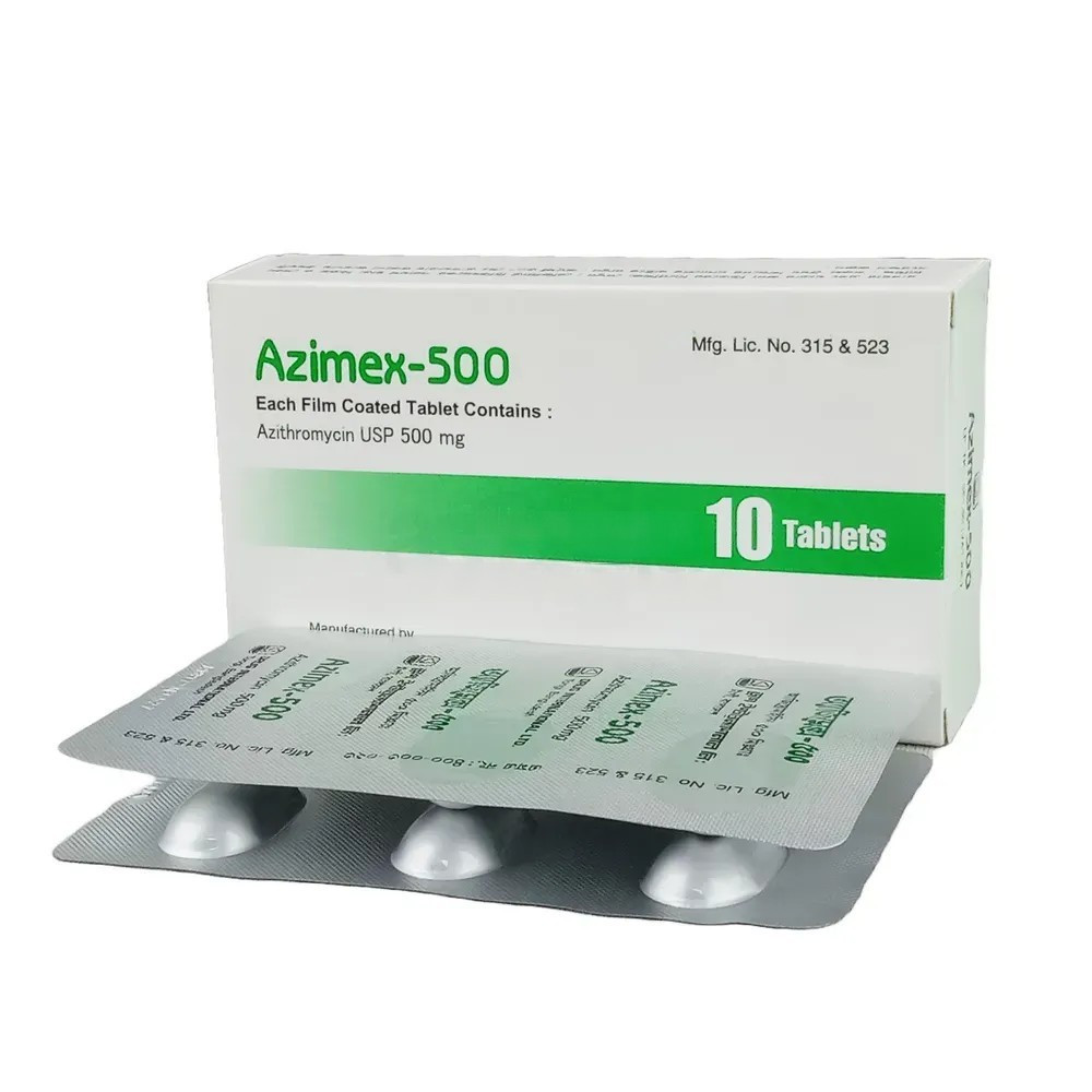 Azimex | 500 mg | Tablet | অ্যাজিমেক্স ৫০০ মি.গ্রা. ট্যাবলেট